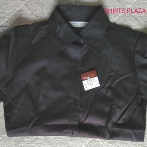 未使用 タグ付き SHIRTS PLAZA シャツプラザ スリムライン レディースブラウス サイズＭ 長袖 ストライプ コットン