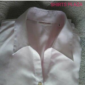 美品 SHIRTS PLAZA シャツプラザ レディースブラウス サイズＭ 長袖 カラーシャツ 形態 長袖シャツ
