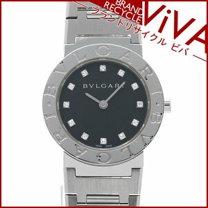 ブルガリ BVLGARI ブルガリブルガリ レディース 腕時計 ロゴあり BB26SS 12Pダイヤ ステンレススチール 腕周り15.5cm 美品 新品仕上げ済み