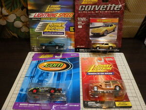 1 jpy start Johnny Lightning old package 4 pcs. set Corvette L kami etc. limited goods rare unopened 
