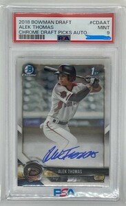 2018 Bowman Chrome Draft ALEK THOMAS RC 1st Bowman Auto #CDA-AT 直筆サインオート PSA 9 MINT 鑑定済