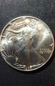 UNITED STATES OF AMERICA 1OZ FINE SILVER ONE DOLLAR アメリカンイーグル 純銀 重量 約 31g