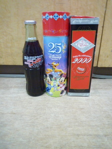 コカ・コーラボトル　1999年ボトル190ml1本、2000年記念ボトル300ml１本、25 TOKYO DISNEY RESORT1本の合計３本