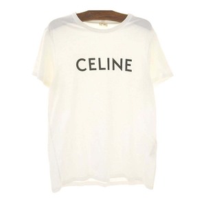  Celine Logo T-shirt 2X308916G lady's white CELINE used [ apparel * small articles ]