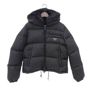 プラダ Re-Nylon ギャバジン パファー ダウンジャケット 291808 レディース ブラック PRADA 中古 【アパレル・小物】