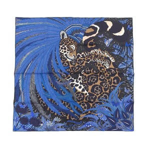 エルメス カレ 90 Jaguar Quetzal ジャガーケツァール レディース ブルー HERMES 中古 【アパレル・小物】の画像1