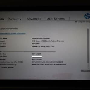 M603. HP / HP ProBook 635 Aero G7 / AMD Ryzen 5 4500U / 32GBメモリ / SSDなし / 通電確認・ジャンクの画像9