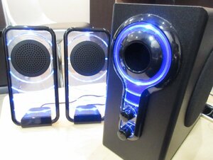 ★光る重低音 Tune Tech ESP-009T 2.1ch スピーカーシステム 動作確認済 中古品