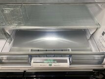 1円スタート/家庭用最大級サイズ■日立 670L フレンチ6ドア冷蔵庫 R-X6700E(ZV) ガラストップ グラデーションマグノリア レッド 赤 名古屋_画像9