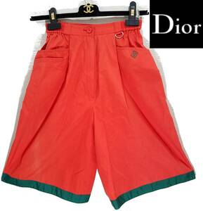  postage 370 jpy ~Christian Dior SPORTS culotte . color × green color lady's M size Golf D ring shorts Christian * Dior sport 