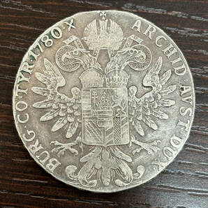 #19567 マリア・テレジア オーストリア 銀貨 ターレル ターラー 銀貨 28g コイン 古銭 比重値10の画像2