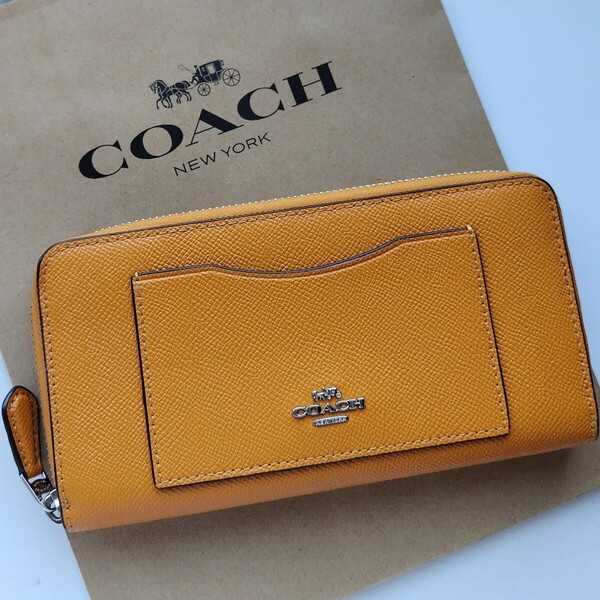 【新品】COACH　コーチ　長財布　イエロー　54007