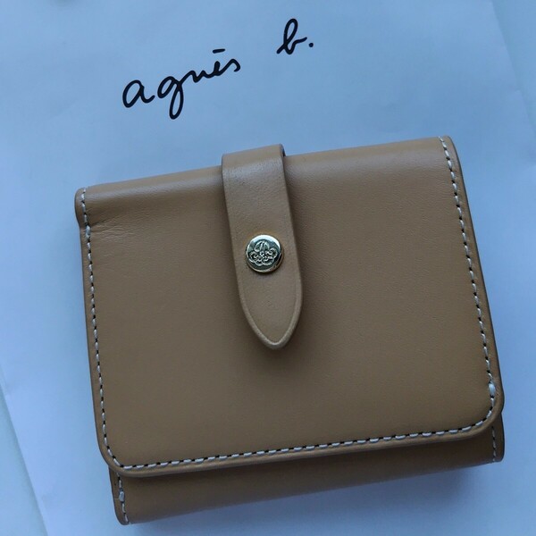 【新品】アニエスベー　agnes b　三つ折り財布　キャメル