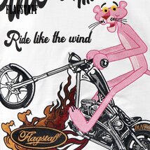 432041-10 ピンクパンサー PINK PANTHER 半袖Tシャツ クルーネック メンズ バイク Tシャツ(ホワイト白) FLAG STAFF アメカジ XL_画像2