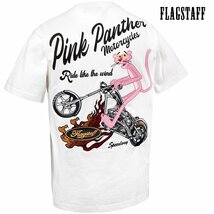 432041-10 ピンクパンサー PINK PANTHER 半袖Tシャツ クルーネック メンズ バイク Tシャツ(ホワイト白) FLAG STAFF アメカジ XL_画像4