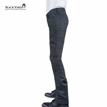 232101-bk BLACK VARIA ロングパンツ チェック柄 ブーツカット 日本製 ローライズ シューカット メンズ(ブラック黒グレンチェック) 31_画像3