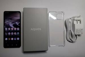 【美品・元箱付】SHARP AQUOS sense6 SH-M19 SIMフリー【ストレージ128GB/メモリ6GB】eSIM対応スマホ クリアケース・ACアダプタ付