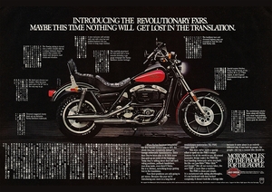 ポスター★1982 ハーレーダビッドソン FXRS スーパーグライド2☆Harley-Davidson/ショベル/AMF