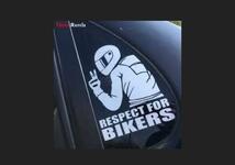 おもしろ　車　バイク　ステッカー　ユニークシール【 BIKERS】シルバー色_画像6