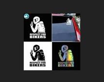 おもしろ　車　バイク　ステッカー　ユニークシール【 BIKERS】シルバー色_画像4