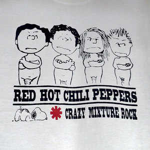 送込【Red Hot Chili Peppers×PEANUTS】★Crazy Mixture Rock★ホワイト★S~XLサイズ 