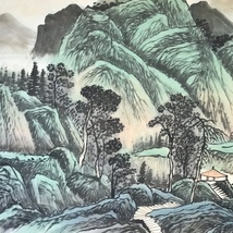 秘藏 中国近現代画家 【張大千】 山水 手繪 水墨画 掛軸 極細工 古美味 古美術 Z0423_画像2