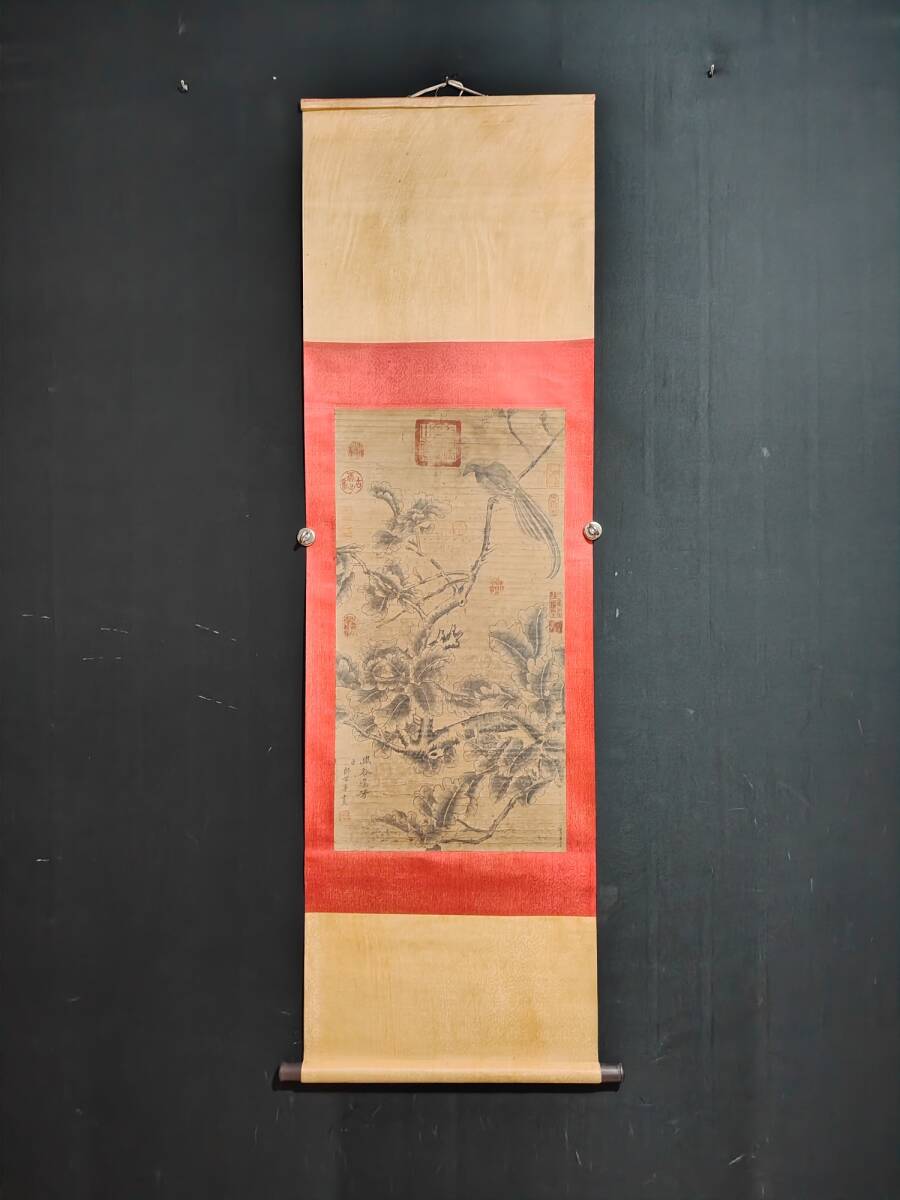 Hizo 清朝郎世宁中国艺术家手绘花鸟画古董古董艺术 GP0402, 艺术品, 绘画, 其他的