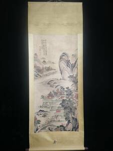 Art hand Auction Hizo Ming Dynasty Zhouchen Chinese Artist Hand-painted Landscape Painting Antique Antique Art GP0403, artwork, painting, others