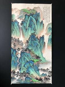 秘藏 中国近現代著名な書画家 【張大千】 山水 手描き作品 極細工 古美味 古美術 Z0429