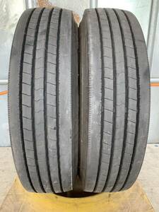 送料込み！225/80R17.5 DUNLOP DECTES SP122 22年製 9mm 中古トラックタイヤ２本