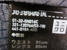 UNIQLO ユニクロ メンズ W91cm 感動パンツ ウルトラライト コットンライク 321-135764 パンツ スラックス 濃紺 大きいサイズ タ1242_画像4