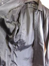 JOSEPH HOMME ジョセフ オム メンズ 44 羊革 パンチング シャツ ジャケット 黒っぽい濃紺系 レザー タ975_画像7