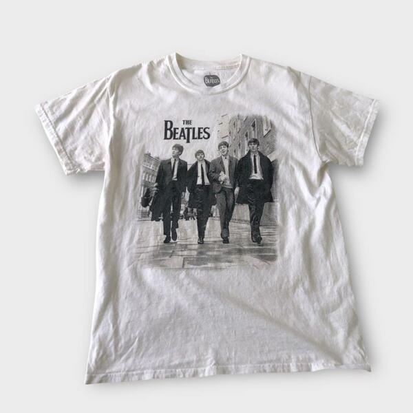 古着 The Beatles 「LIVERPOOL」 メンバー フォト ミュージック バンド Tシャツ M　L 古着 音楽　半袖　ビートルズ