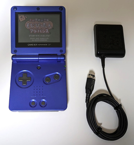 任天堂 Nintendo ゲームボーイ アドバンス SP GAME BOY ADVANCE SP GBA ブルー BLUE 青色 AGS-001 ACアダプター NTR-002