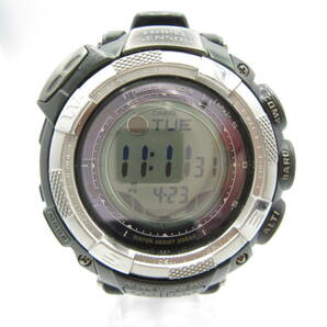 T9856☆CASIO PRO TREK プロトレック PRW-1500J【3132】タフソーラー マルチバンド5 ブラック 中古品【時計】の画像1