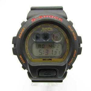 T9888☆CASIO G-SHOCK×A BATHING APE アベイシングエイプ コラボ DW-6900【1289】0251/2000 カシオ Gショック 中古品【時計】