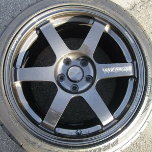 極上品 RAYS VOLKRACING TE37 SAGA S2000 WRX GRヤリス ランエボ 18インチ 9.5J +45 5H114.3 中古 TOYO PROXES R1R 245/40R18 23年製 新品の画像5