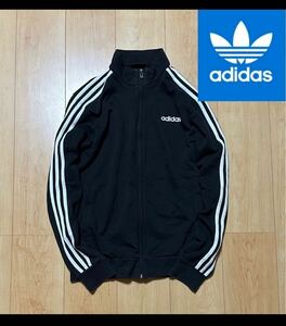 早い者勝ち 送料230円 アディダス adidas ジャージ トレフォイル オリジナルス ATP トラックジャケット ロゴ ライン トラックトップ M 黒