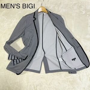 ▲クリーニング済▲ MEN'S BIGI メンズビギ/テーラードジャケット メンズ ブレザー 春夏 ストレッチ/パイピング アンコン/02送料410円