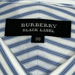 【新品タグ付】バーバリー ブラックレーベル BUBERRY BLAKE LABEL ストライプ ホース刺繍 長袖ドレスシャツ 38(M程)ライトブルー送料410円の画像4