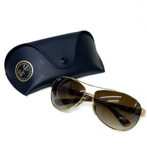 R♪ Ray-Ban レイバン RB 3386 001/13 63□13 サングラス ポリッシュゴールド レンズ・ブラウン アビエーター ケース付き メンズ ②