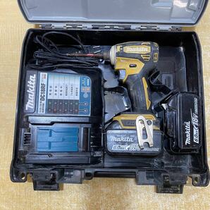 A♪ makita マキタ 充電式インパクトドライバ TD172DGX FY フラッシュイエロー 18V 6.0Ah バッテリ2個/充電器/ケース付 動作確認済の画像2