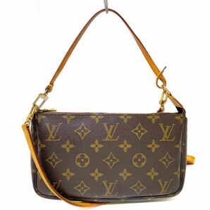 ♪ LOUIS VUITTON ルイヴィトン モノグラム ポシェット・アクセソワール M51980 旧型 ハンドバッグ ポーチ ショルダーストラップ付の画像1