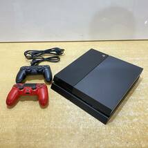 R♪ SONY PS4 本体/純正コントローラー2台セット 500GB ジェットブラック PlayStation4 CUH-1000A 初期化済 HDMIケーブル付き_画像1