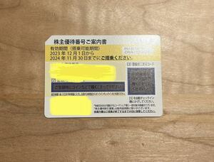 ANA 全日空 株主優待券　2024年11月30日期限　1枚　番号通知もしくは普通郵便