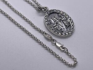 CHROME HEARTS/ Chrome Hearts Angel medal oval V2 charm / roll chain / in voice 