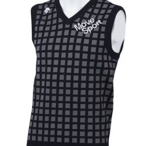 送料無料◆新品◆デサント ゴルフ 市松柄 ジャカードベスト◆(M)◆DGMPJL81-GY00◆DESCENTE GOLF