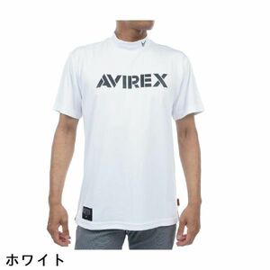 Lサイズ【新品タグ付き】アヴィレックス ゴルフ AVIREX GOLF　半袖シャツ　吸汗速乾　抗菌防臭 半袖モックネックシャツ　ホワイト