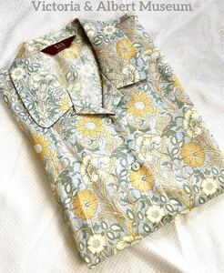 ②美品 ♪【ウィリアムモリス】victoria and albert museum V&Aミュージアム/総柄シャツ/花柄/古着/日本製/東京ブラウス/ヴィンテージsine