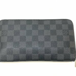 Louis Vuitton ルイヴィトン ジッピー・オーガナイザー ダミエ N63077 ラウンドファスナー ブラック 2つ折り 長財布 F04-19の画像1